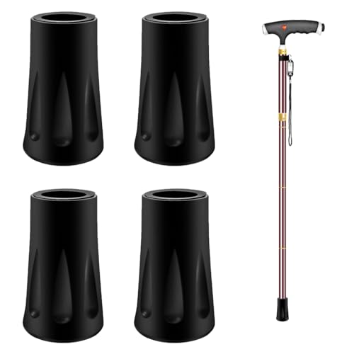 Gommini per Bastoncini Walking, Tappi Punta Bastone 4 Pezzi, Gommino Trekking Punte Ricambio, accessori per bastoncini da trekking professionali tappi per bastoni da passeggio in gomma