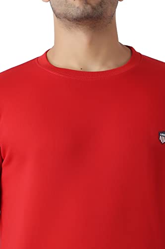 Image of MALENO Men Stylish Full Sleeves Red & Yellow Sweat Shirt