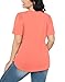 Short Sleeve T Shirts for Women Oversized Summer Tops Fashion Pleating Beach Vacation Clothes for Women Coral XL
