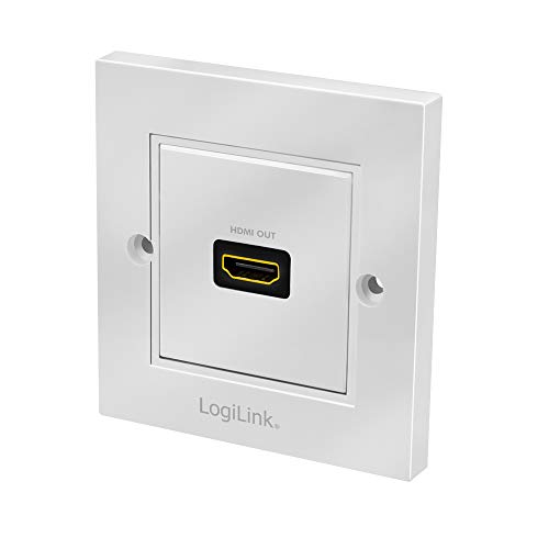 LogiLink AH0017 - HDMI Wanddose mit 1x HDMI High Speed with Ethernet Kupplung (aussen Buchse/innen Buchse) in weiß