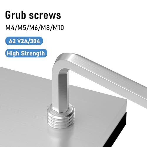 GUEEYUAW 30 Stück Madenschrauben M5 × 6 mm, 304 Edelstahl A2 V2A DIN 913 Innensechskant Gewindestifte Kann im Freien benutzt werden