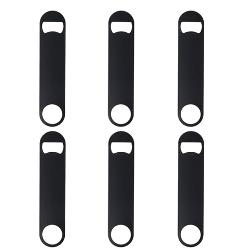 Confezione da 6 apribottiglie, acciaio inossidabile, apribottiglie piatti per birra, apribottiglie piatti per barista, per cucina, bar, ristorante