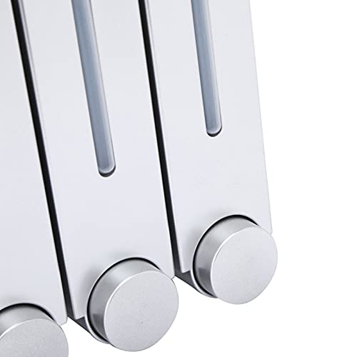 RASTKY Distributeur de Savon Liquide Mural à Trois Têtes pour Salle de Bain D'hôtel, Type Presse, Matériau ABS, Blanc/Argent/Noir, 27,9 X 15,2 X 8,9 Cm, Convient pour Les Restaura (6028 Argent Trois