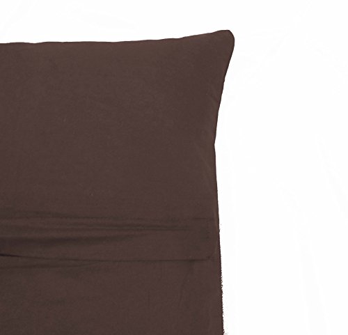 Saffron Floor Cushion Cover Decorative Extra Large Pillowcase Brown 30X30 Inch (76X76 Cm) Cotton Plain Solid Removable Cover, Insert Not Included #TOP1