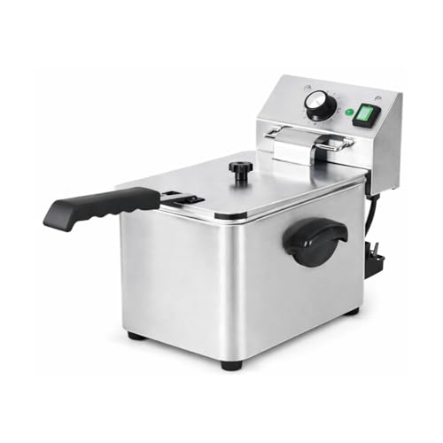 Friteuse Électrique Professionnelle 4 L – 2500 W – Inox – 1 Cuve 1 Panier – Thermostat 50–200°C