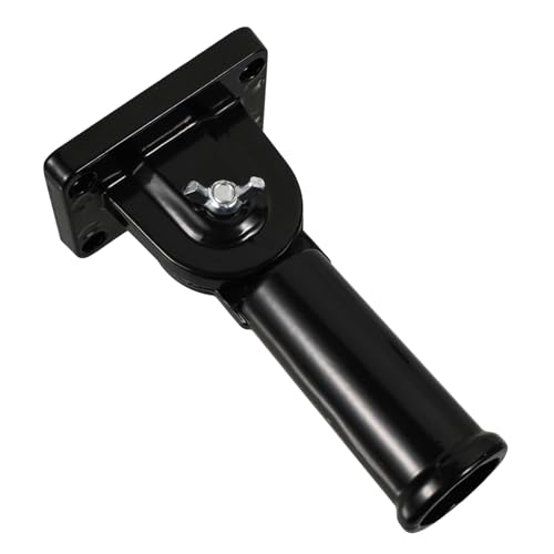 Parliky Adjustable Heavy Duty Aluminum Flagpole Bracket Versatile Black Holder for and Windsock Flags Easy to Install for Outdoor Display