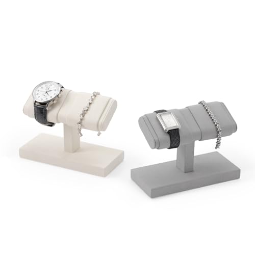 Support de montre évite rayures double couche rangement blanc - 3