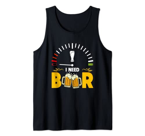 Beber Necesito un medidor de cerveza de batería baja Beber cerveza Camiseta sin Mangas