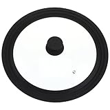 GLEAVI Topfdeckel aus Silikon Universal- Ersatz braten Nicht -STiCK runden Pfannendeckel Topf mit Glasdeckel Deckel für Glaspfannen Wok-Deckel Küchendeckel Kieselgel Black