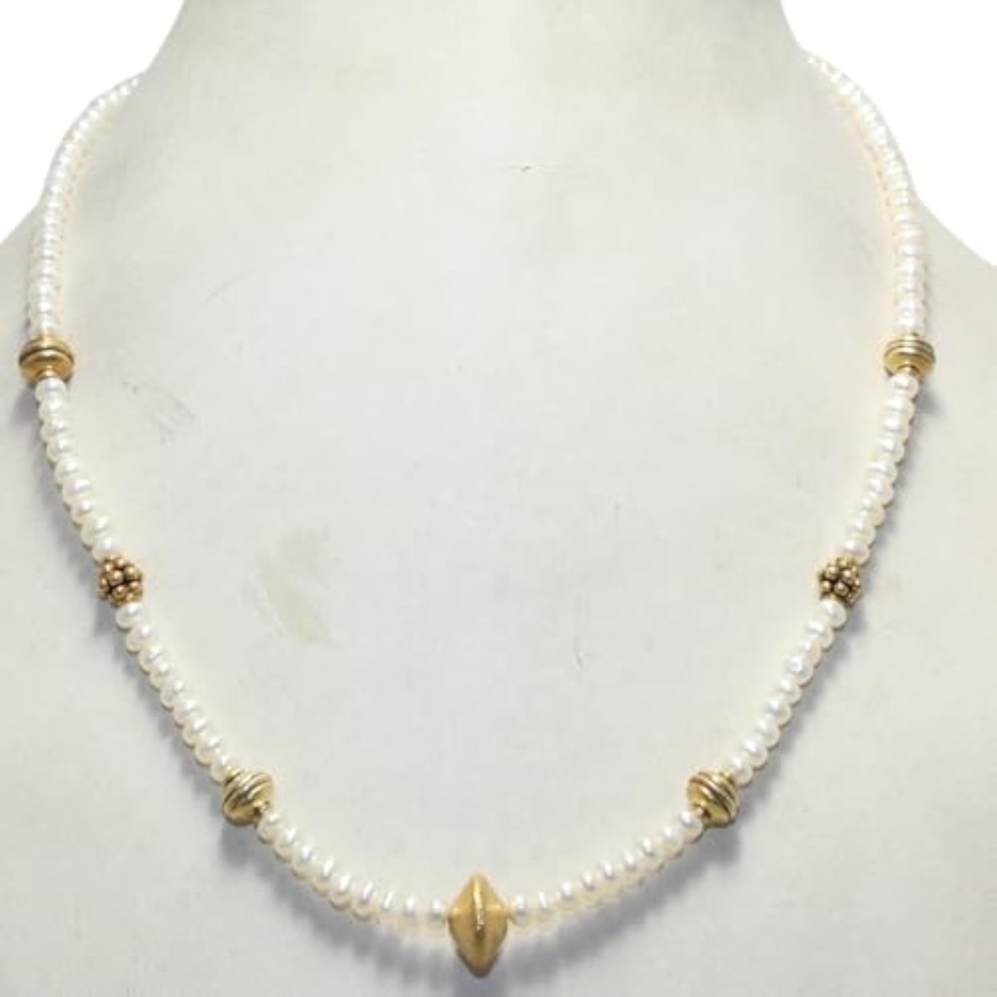 Women's 925 Sterling Silver Freshwater Pearl Gemstone Necklace, 18"