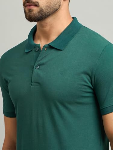 Image of Men's Half Sleeve Solid Cotton Polo T-Shirt | Premium Soft Fabric