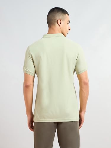 Image of TECHNOSPORT Mens Slim Fit Self-Design Half Sleeve Polo T-Shirt for with Matpiq for Sports and Regular Uses