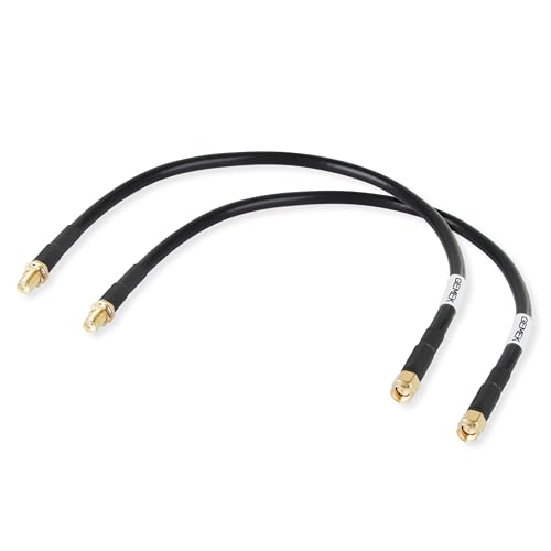 Image of 1ft SMA Cable 2PCS, SMA Extension Cable with SMA Male to SMA Female Connector 50 Ohm KMR240 Low Loss SMA Coax Coaxial Cable