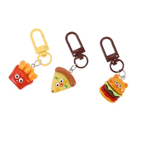 Healeved Juego De 3 Llaveros De Hamburguesa Con Forma De Bocadillo Mini Llavero De Comida De Imitación Llavero De Papas Fritas Llaveros Portátiles Llavero De Hamburguesa Con Queso