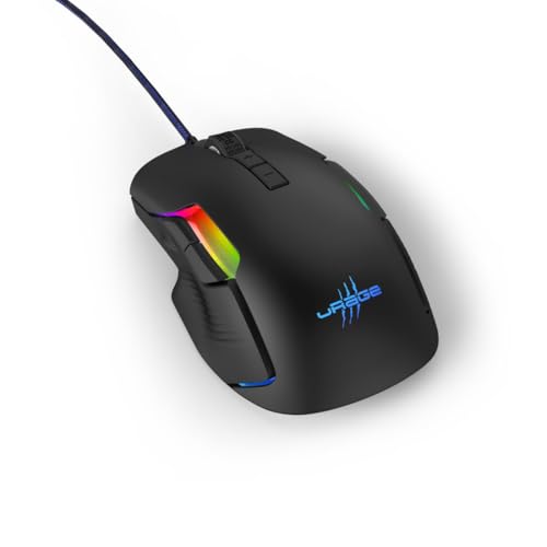 Image of uRage Reaper 600 inch USB Wired Gaming Mouse with 8 Fast Response Keys, Integrated 32000 dpi Optical Avago Gaming Sensor, 1000 HZ USB Polling Rate, Adjustable RGB Lighting, Ultra-Lightweight Gaming Mouse