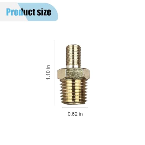 Image of 2PCS Air Inflator Adapters, Brass Tire Inflator Connector with Valve Stem Inside, 1 /4 inch NPT (M) to Standard Schrader Valve (M), Fit for Portable Car Air Hose, Air Compressor /Pump (No Valve Stem Inside)