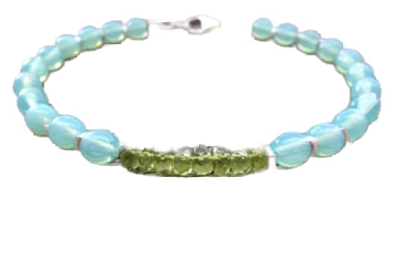 Bracelet perles grenat vert bleu tchèque 4-6mm bijou unisexe 7 pouces LCBR-3307