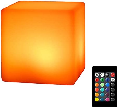 ABNEON 8-Inch LED Light Cube, Cordless LED Cube Night Light with Remote Control, 16 RGB Colors Changing & Dimmable Mood Lamp, Rechargeable Beside Desk Lamp for Home, Bedroom, Garden 1 Pack