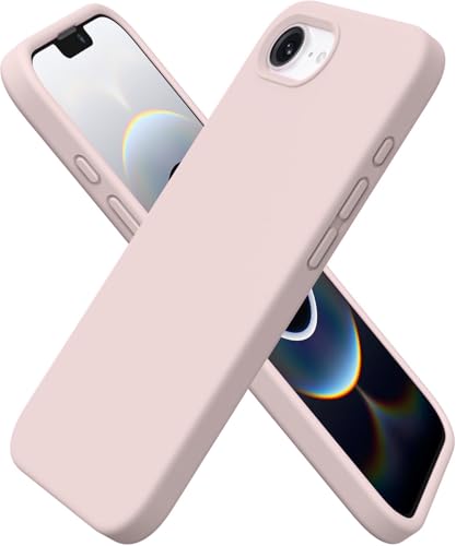 Image of DIZORO Compatible with iPhone 17e / iPhone 16e Case 6.1 inch Liquid Silicone 3 Layers Full Covered Soft Gel Rubber Phone Case,Shockproof Protective Cover with Anti-Scratch Microfiber Lining-Sand Pink