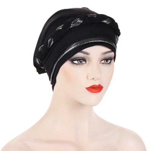 Hijab Turban Braid Hats for Women Girls Beanies Bandana Headwrap Cap Beanies Headwear Headscarf Turban Hat2