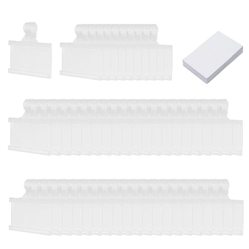 Semetall 50PCS Reusable Plastic Wire Shelf Label Holder,Wire Shelf Label Holder for Pantry Retail Shopping Mall Store, Supermarket UPC Price Card & Ticket (1-1/4