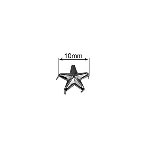 Trimming Shop 50 Pieces Star-Shaped Studs With Spikes - Hand Pressed Nail Head Rivets 10Mm Gun Metal #TOP1