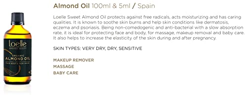 Loelle, Pure, Cold Pressed, Sweet Almond Oil, Natural Anti-Stretch Mark Remedy to Use in Pregnancy, Moisturising Body Oil - Image 2