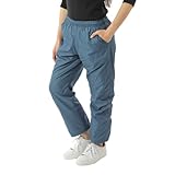 [onion cross] シャカパン 裏ボア 防寒 パンツ ナイロンパンツ 裏起毛 撥水 ストレート 冬 防風 暖 レディース M ネイビー