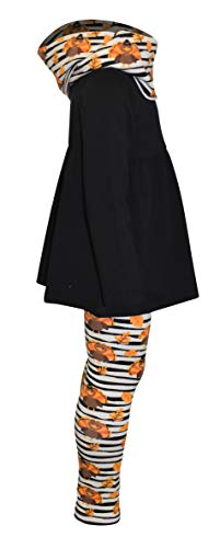 Image of Unique Baby Girls Kids Toddler 3pc Outfit Set Long Sleeve Cotton Blend Tunic Top Leggings and Scarf