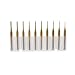 SHINA 10 Titanium Coat Carbide 0.6mm-1.5mm End Mill Engraving Bits CNC Rotary Burrs Set (ST0.6-1.5mm-10Ti)