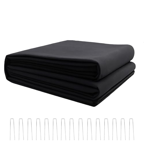 JOSNAAN Pond Liner Underlayment Outdoor Ponds Underlayment Non-Woven Geotextile with 15 U-Pins for Landscaping Streams Fountains and Garden Waterfall (7x10ft)