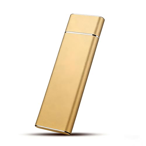 32TB Portable External SSD USB 3.1/Type-C High Speed Solid State Drive Ultra Slim & Lightweight External Storage for Laptop PC Mac Android Gold