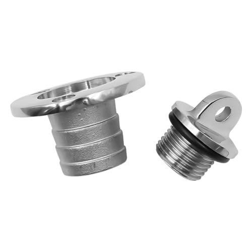 ZONADAH Boat Drain Plug with Screws 316 Stainless Marine Boat Deck Pull Handle Outlet Thumb Twist Plug Transom Drain Plug for Kayak - Image 3