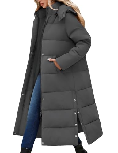 RITOSTA Wintermantel Damen Lang Daunenmantel Winter Steppmantel Frauen Lange Winterjacke mit Kapuze Damen-Jacken Puffer Jacke Mantel Warm Herbst Daunenjacke mit...