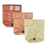 Amazon Basics, Confezione da 3 pannolini lavabili per cani femmine, taglia M