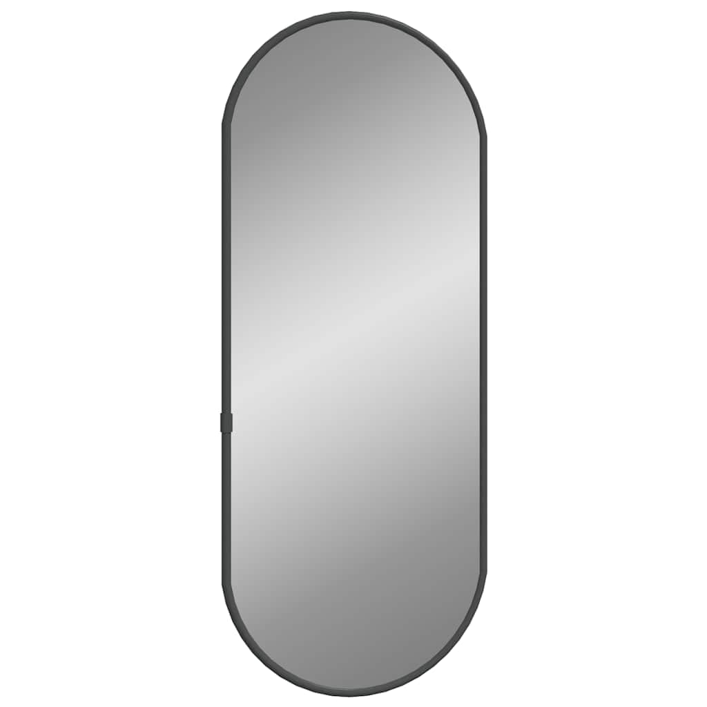 vidaXL Wall Mirror Bathroom Hallway Bedroom Home Decoration Hanging Wall-mounted Vanity Make up Cosmetic Mirror Black 50x20 cm Oval