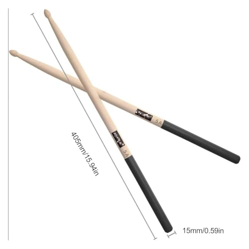 2 Pares Baquetas de Madera de Arce 5A 14.8 cm miniatura 3