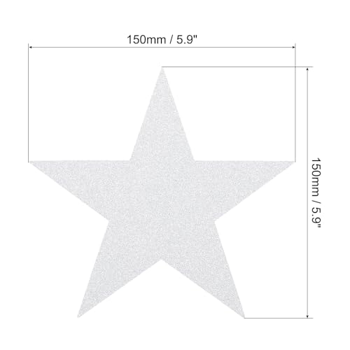 PATIKIL Star Cutouts, 60er Pack Stern-Ausschnitte aus Papier für Klassenzimmerdekoration DIY Bastelprojekt Pinnwand Wandposter, Silber