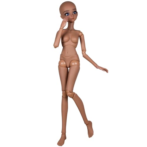 Muñeca BJD articulada cuerpo 60cm piel oscura DIY miniatura 6