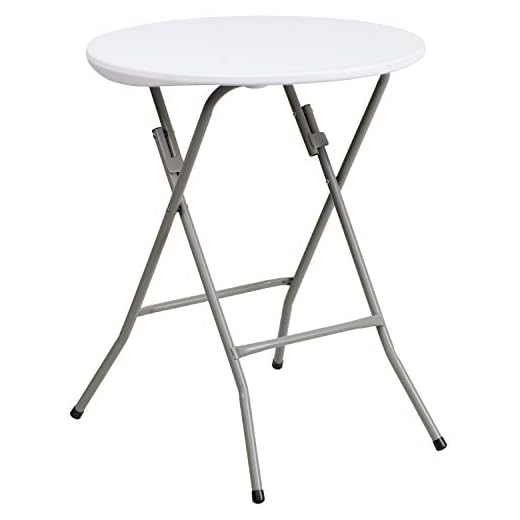 Flash Furniture 24RND Plastic Fold Table chair, 2 Foot, Granite White