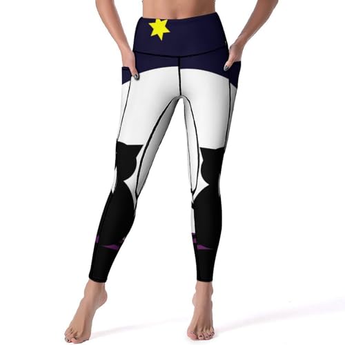 Legging femmes chat de la lune étoilée taille haute pantalon de sport yoga taille S