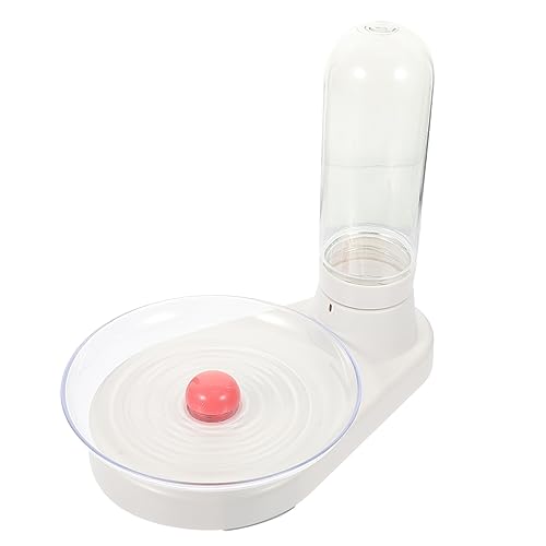 BESPORTBLE ペット噴水 自動猫フィーダー コンテナ クレート 犬の餌箱 気密 ッシュ 飲料水容器 猫用ウォーターサーバー ペットの飲酒ツール 犬用自動給水器 ペットの水飲み場 白い