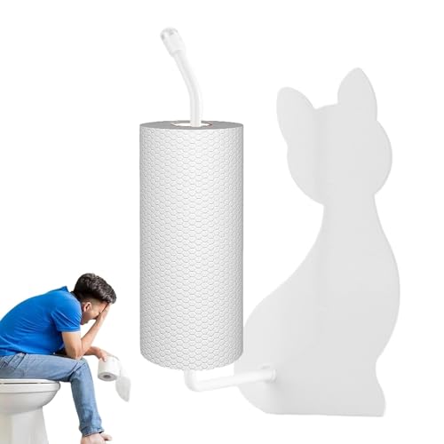 manhegari Portarrollos de papel higiénico montado en la pared, diseño de gato, dispensador de pañuelos para hogar, apartamento, invitados, frigorífico, organización, soporte de almacenamiento