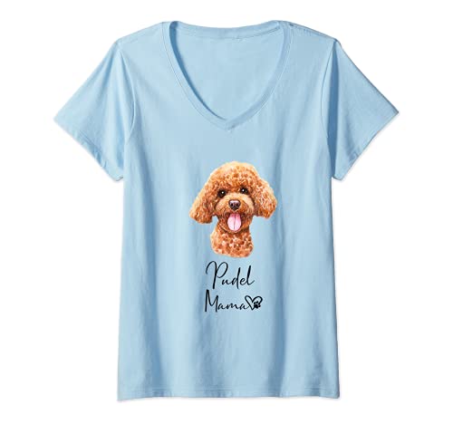 Donna Pudel Mama cane mamma cane donna animale domestico regalo Maglietta con Collo a V