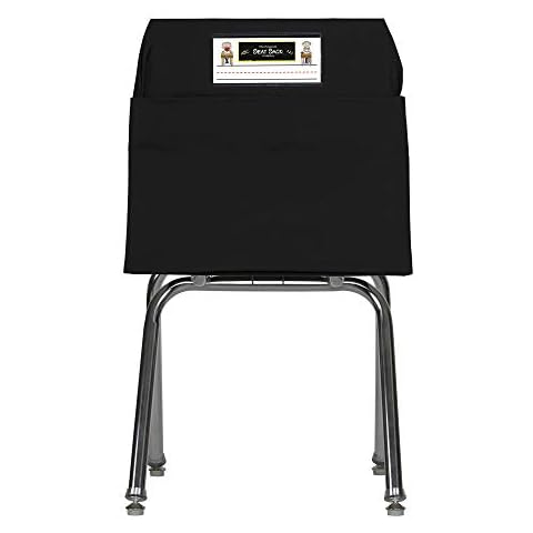 Seat Sack 17" Large Chair Storage Pocket, Black - Perfect Over the Chair Pocket Organizer for Classroom Chairs and Desks, Durable and Spacious Cover