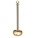 New Star Foodservice 54736 Round Top Brass Plated Stanchions, Set of 2 Posts with 1 of 79.5-Inch Red Velvet Rope