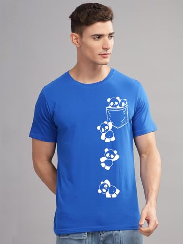 Image of ADRO 100% Cotton Lycra Tshirts for Men Combo Pack of 3 | Regular Fit | Printed T Shirt | Round Neck Half Sleeve| Mens Tshirts