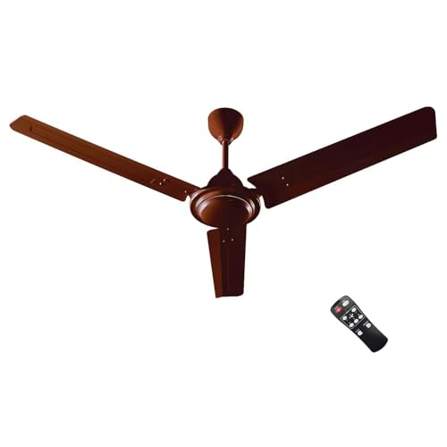LUKER JVLuker USA Nano XL 1200mm BLDC Ceiling Fans with Remote, BEE 5 star Rated Energy Efficient Ceiling Fan for Living Room, High Air Delivery with Reverse Mode & 2 Year Warranty- Brown
