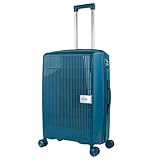PRIMER - Maleta Mediana con 4 Ruedas Giratorias para Viajes Largos Tipo Trolley. Ideal como Maletas de Viaje Grandes 23 Kilos y Maleta Viaje Mediana Resistentes, Petroleo