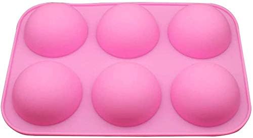 4Packs Medium Semi Sphere Silicone Mold, Baking Mold for Hot Chocolate Bomb, Cake, Jelly, Dome Mousse (Pink)